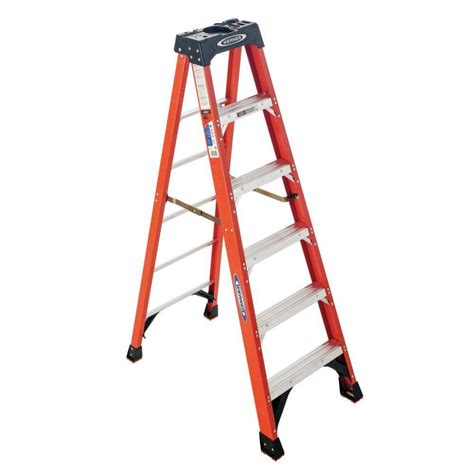 home depot ladders|6' ladder with wide steps.